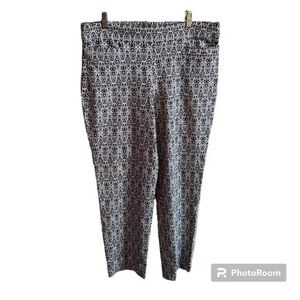 Briggs Black and White Geometric Print Stretchy Pants Size 14